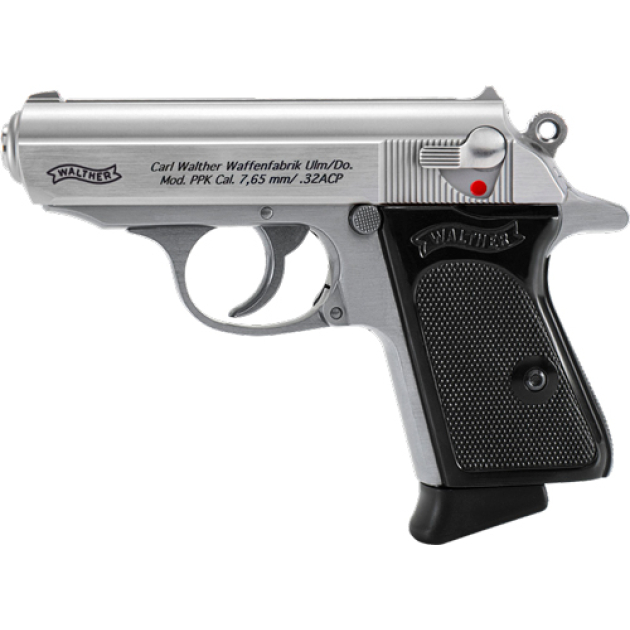 WALTHER PPK 32ACP SS FS - 6+1 RD BLACK SYNTHETIC GRIPS