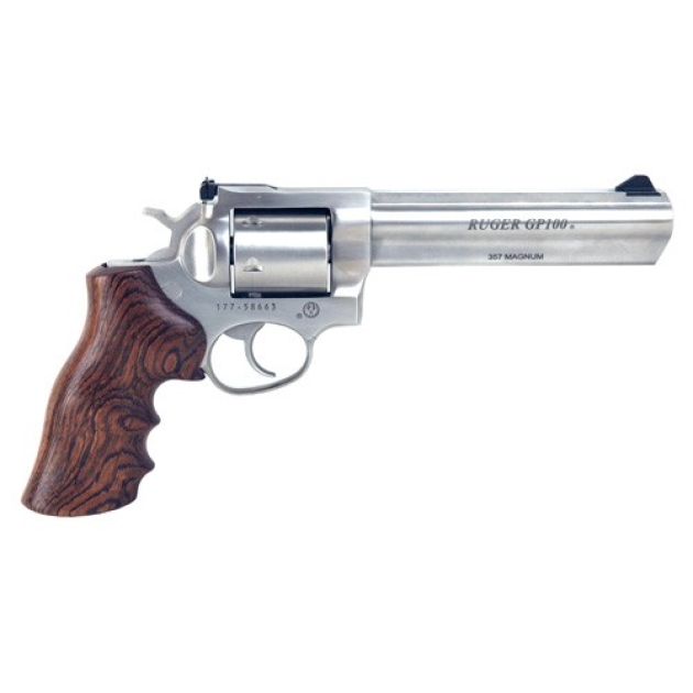 RUGER GP100 357MAG 6" AS - SS HOGUE FINGER GROOVE (TALO)