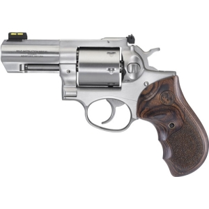 RUGER GP100 357MAG 3" FS - STAINLESS WOOD UNFLUTED CYL. - Image 2