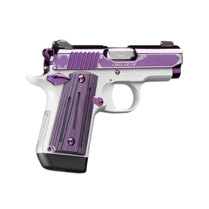 Kimber Mfg, Inc 3300214 Micro 9  9mm Luger 7+1 3.15" Stainless Ramped Steel Barrel, Purple PVD w/Border Engraving Stainless Steel Serrated Slide, Kimpro II Silver Aluminum Frame, Black/Purple G10 Grip