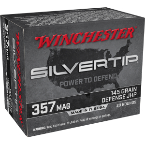 Winchester Ammo W357ST Silvertip  357Mag 145gr Silvertip Jacket Hollow Point 20 Per Box/10 Case