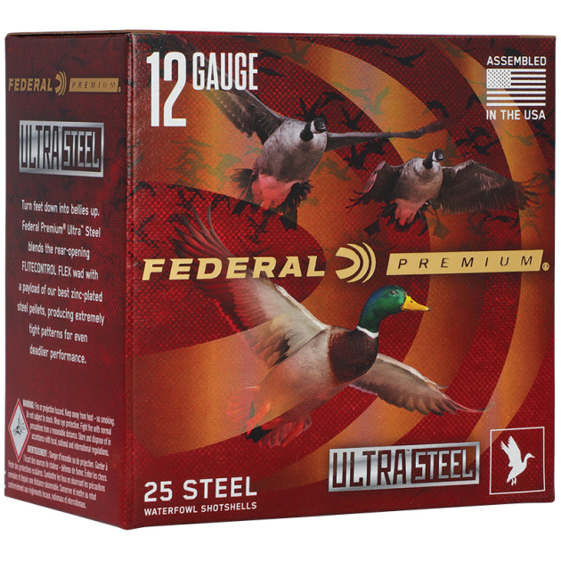 FEDERAL 12GA 3 1/2" 1 1/2OZ  2 & 4 1500 FPS "ULTRASTEEL"  25 RD/BX 10 BX/CS