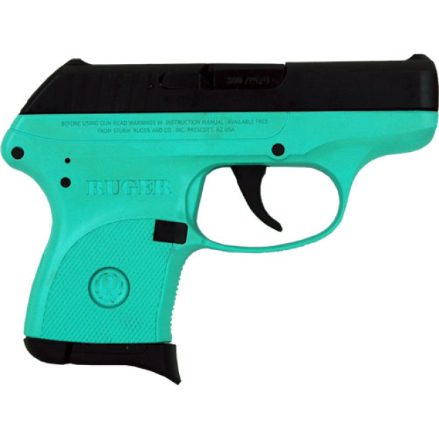 RUGER LCP 380ACP 6-SHOT FS - BLUED/SLD TURQUOIS FRM (TALO)