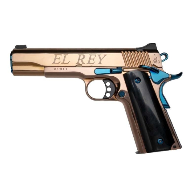 KIMBER CUSTOM EL REY 38 SUPER HI POLISH ROSE GOLD PVD, SAPPHIRE CONTROLS 1-7D MAG
