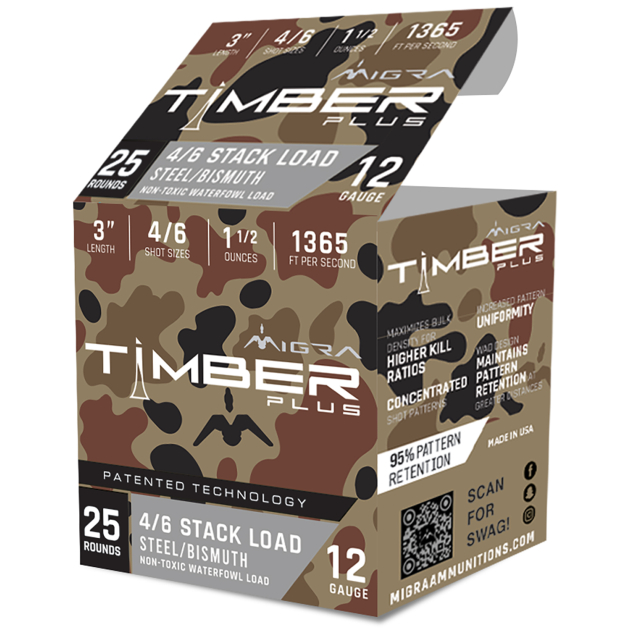 Migra Ammunitions M12SB46 Combinational  12Gauge 3" 1 1/2oz 4/6Shot 25 Per Box/10 Case