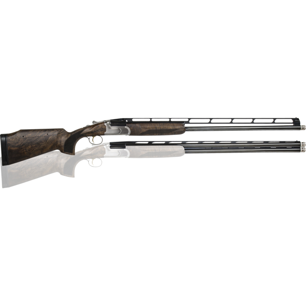 CZ-USA 06582 All American Trap Combo 12 Gauge 3" 2rd 32" Gloss Blued Barrel, Brushed Stainless Metal Finish, Turkish Walnut Stock with Monte Carlo Adjustable Comb