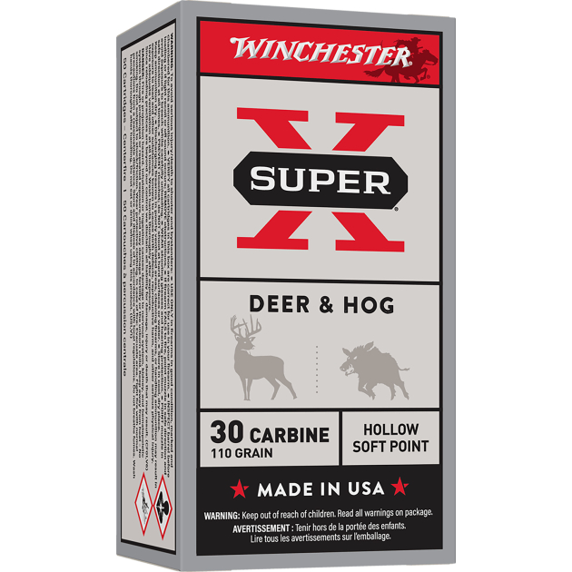 Winchester Ammo X30M1 Super X  30Carbine 110gr Hollow Soft Point 50 Per Box/10 Case