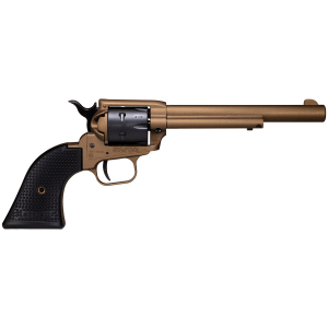 Heritage Mfg SRR22A6 Rough Rider  22 LR 6 Shot, 6.50" Burnt Bronze Cerakote Steel Barrel & Frame, Black Satin Cylinder, Black Polymer Grip, Hammer/Thumb Safety, Exposed Hammer