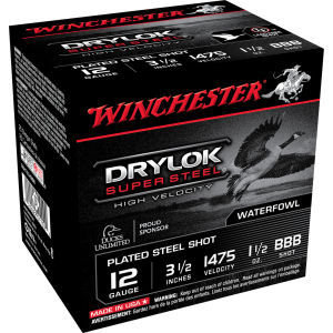WINCHESTER DRYLOK SUPER STEEL 12 GA 3-1/2" BB HV 1-1/2 OZ 25 RD/BX 10 BX/CS