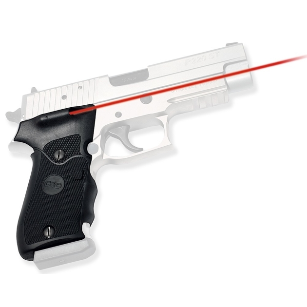 Crimson Trace 011100 Lasergrips  Fits Sig Sauer P220, Red Laser 633nM Wavelength 5mW Output, Black Polymer