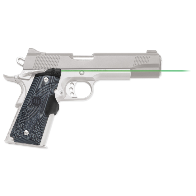 Crimson Trace 0155201 Lasergrips Master Series Fits 1911 Full-Size, Green Laser Black/Gray G10