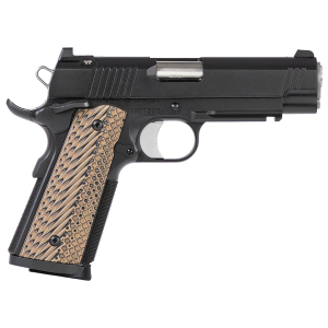 Dan Wesson 01808 Specialist Commander 45 ACP 8+1 4.25" Stainless Steel Barrel, Black Duty Serrated Stainless Steel Slide & Frame w/Picatinny Rail, Black/Brown G10 Grip, Ambidextrous