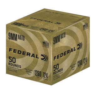 Federal C9N882 Military Grade  9mmLuger 124gr Full Metal Jacket 50 Per Box/10 Case