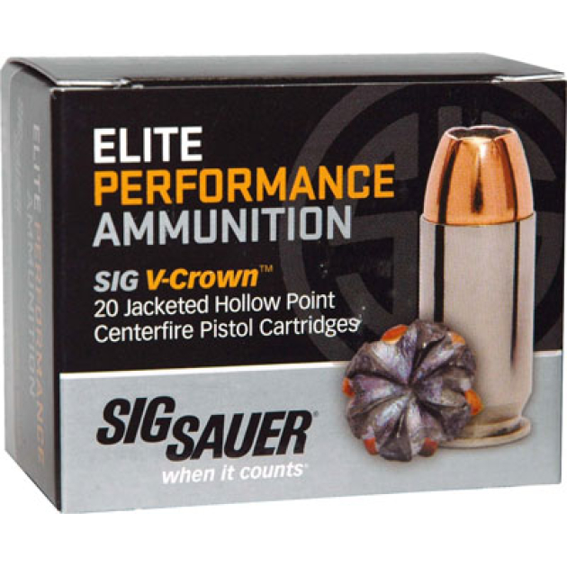 SIG AMMO 9MM 147GR ELITE - V-CROWN JHP 20RD 10BX/CS