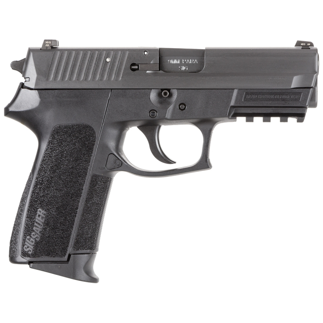 Sig Sauer E20229BSS SP2022 Carry 9mm Luger Caliber with 3.90" Barrel, 15+1 Capacity, Overall Black Finish, Picatinny Rail Frame, Serrated Nitron Stainless Steel Slide & Black Polymer Grip