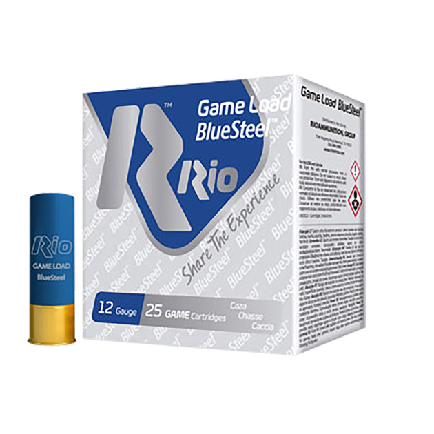 Rio Ammunition GLBS325 Game Load BlueSteel  12Gauge 2.75" 1 1/8oz 5Shot 25 Per Box/10 Case
