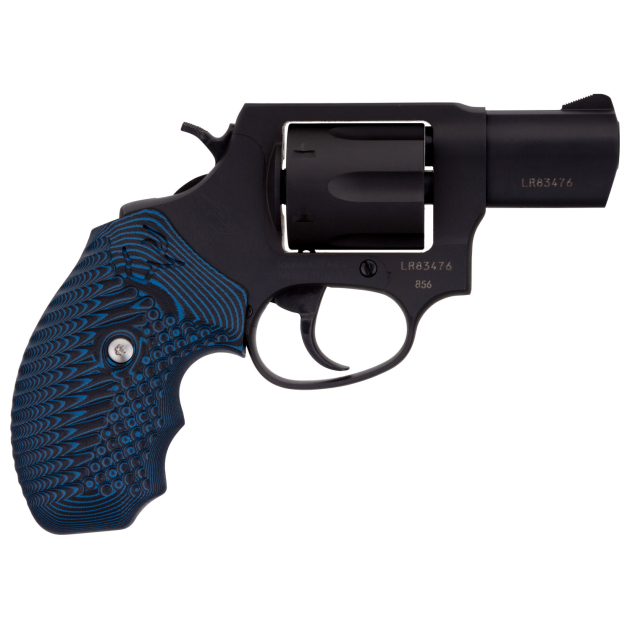 Taurus 2-856021MVZ16 856  Small 38 Special +P 6 Shot 2" Matte Black Carbon Steel Barrel, Cylinder & Frame, Blue VZ Cyclone Grip, Transfer Bar Safety, Exposed Hammer