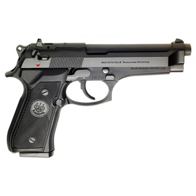 BERETTA 92FS 9MM PISTOL BLACK/BRUNITION 3-15RD MAGAZINES