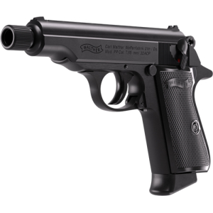 WALTHER PP SD 32ACP BLACK 8RD - THREADED BARREL BLACK GRIPS
