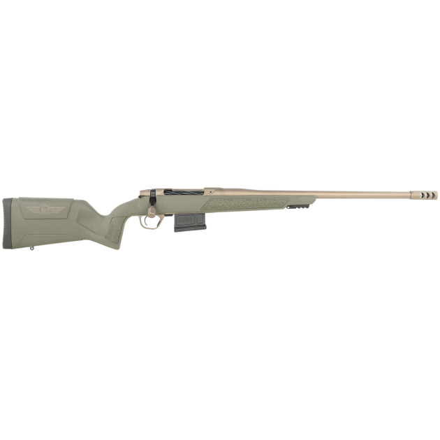 Christensen Arms 8011504800 Evoke Hunter 450 Bushmaster 4+1 22" Smoked Bronze Cerakote Threaded Barrel, Smoked Bronze Cerakote Drilled & Tapped Receiver, OD Green Fixed Synthetic Stock