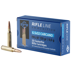 PPU PP6CF Metric Rifle  6.5x52mmCarcano 139gr Full Metal Jacket Boat Tail 20 Per Box/10 Case