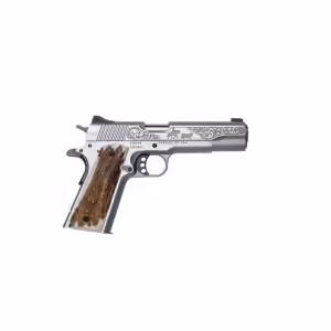 KIMBER CUSTOM CATTLEMAN 1911 45ACP PISTOL STAINLESS ENGRAVED, STAG GRIPS 1 OF 200 MADE