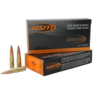 HSM 338ARC1N Subsonic  338ARC 300gr Hollow Point Boat Tail 20 Per Box/25 Case