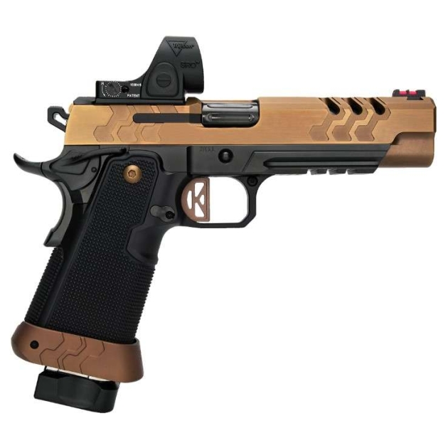 KIMBER 2K11 TARGET O.I. 9MM PISTOL, 5" COYOTE PVD FINISH, GT TRIGGER, TRIJICON OPTIC, 1-17RD, 2-20RD