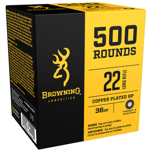 Browning Ammo B194122000 BPR Performance Rimfire  22 LR 36 gr Plated Hollow Point 500 Per Box/ 4 Cs