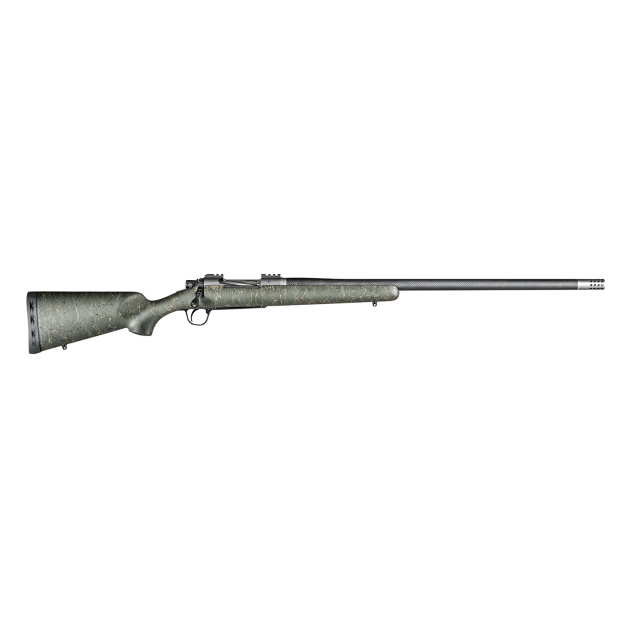 Christensen Arms 8010800203 Summit TI  Full Size 300 PRC 3+1, 26" Natural Titanium Steel Threaded Barrel, Natural Titanium Aluminum Receiver, Green w/Black/Tan Webbing Fixed Sporter Stock