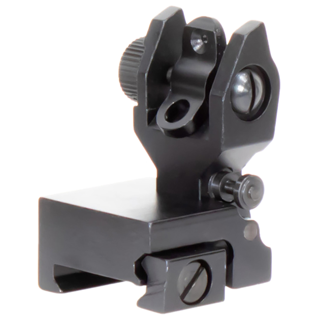 Aim Sports MT201 AR Low Profile Rear Flip Up Sight  Black Anodized Low Profile for AR-15