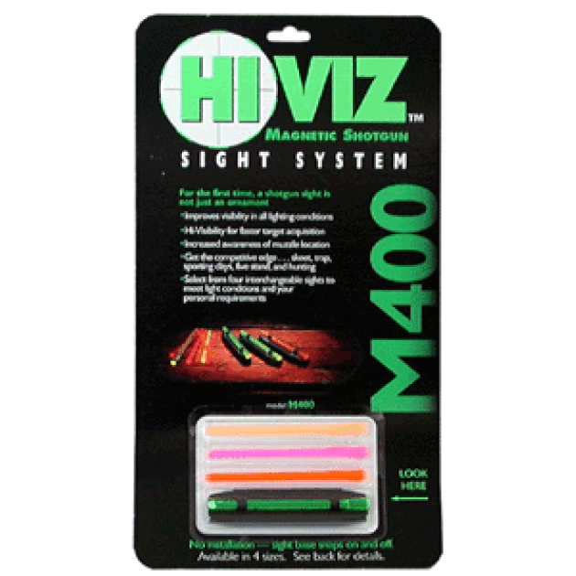 HIVIZ M400 SHOTGUN FRONT SIGHT - MAGNETIC FOR .328-.437" RIBS