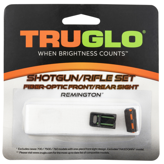 TruGlo TG110W Fiber-Optic Sights For Remington  Black | Red Fiber Optic Front Sight | Green Fiber Optic Rear Sight