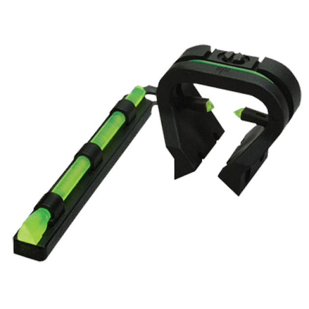 HiViz TT1001 Tri-Viz Turkey/Deer Sight Set  Black | Green Fiber Optic