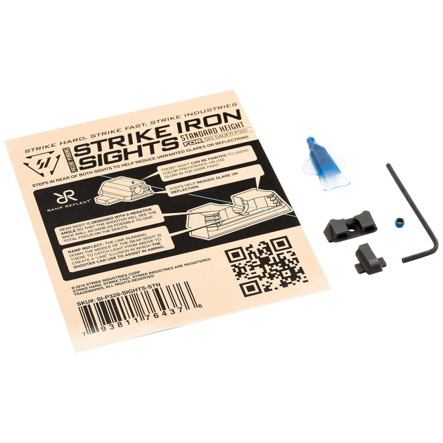 Strike Industries P320SIGHTSSTN Strike Iron Sights  Black/Blank Front Sight Black/Blank Rear Sight Sig Sauer P320 with Rear Dovetail Standard Height