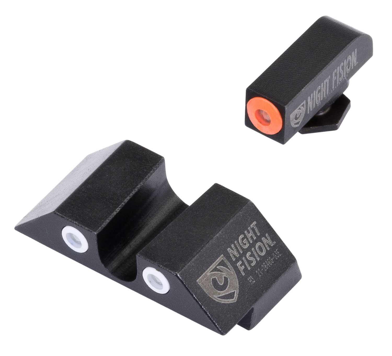 Night Fision GLK001007OGW Tritium Night Sights For Glock  Green Tritium Orange Outline Front Sight- Green Tritium White Outline Rear Sight Glock 17/17L/19/22
