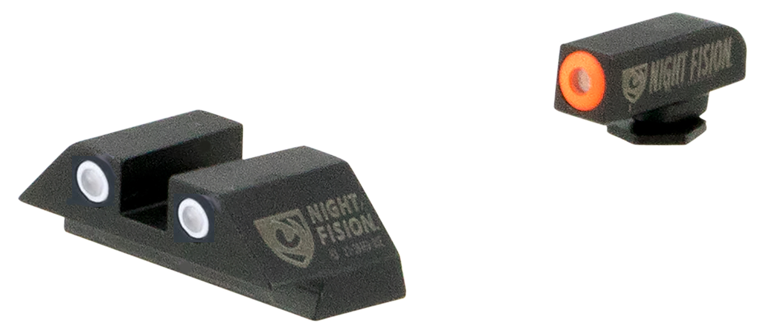 Night Fision GLK003003OGW Tritium Night Sights For Glock  Green Tritium Orange Outline Front Sight- Green Tritium White Outline Rear Sight Glock 42/43/43X