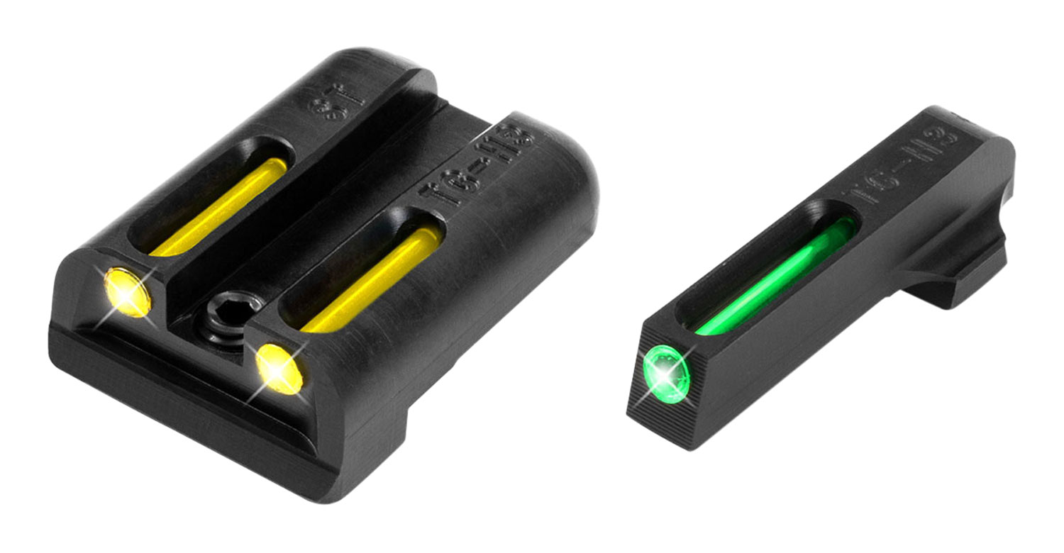 TruGlo TG131ST2Y TFO  Green/Tritium/Fiber Optic Front Sight-Yellow/Tritium/Fiber Optic Rear Sight Sig Sauer P-Series #6 Front/#8 Rear