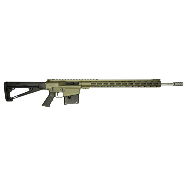 Great Lakes Firearms  AR-10  30-06 Springfield 5+1 24" Stainless Threaded Barrel, OD Green Cerakote Aluminum Receiver w/Picatinny Rail, Hogue Fixed Black Polymer Stock, Mil-Spec Grip
