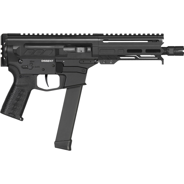 CMMG 99A68A2AB Dissent MKGS 9mm Luger 33+1 6.50", Black, Picatinny Brace Adapter, 5.50" M-LOK Handguard, Left Side Charging Handle, Zeroed Linear Comp, TriggerTech Trigger (Glock Mag Compatible)