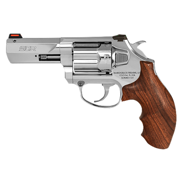 Diamondback DB075AS703 SDR  357 Mag/38 Special +P 6 Shot 3" Stainless Steel Barrel, Polished  Stainless Steel Cylinder & Frame, Hogue Wood Grip, Exposed Hammer