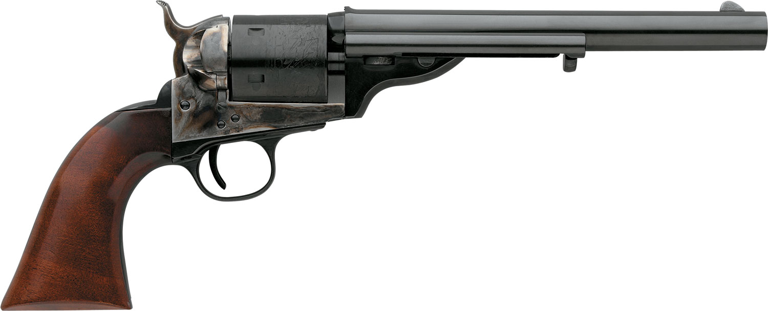 Taylors & Company 550718 1860 Open-Top 45 Colt (LC) Caliber with 7.50" Blued Finish Barrel, 6rd Capacity Blued Finish Cylinder, Color Case Hardened Finish Steel Frame & Walnut Army Size Grip