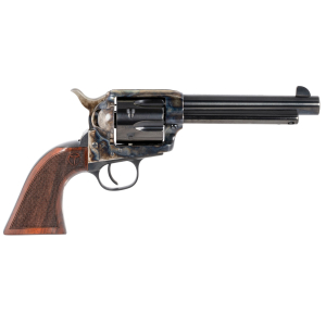 Taylors & Company 550813 Smoke Wagon  45 Colt (LC) Caliber with 5.50" Blued Finish Barrel, 6rd Capacity Blued Finish Cylinder, Color Case Hardened Finish Steel Frame & Checkered Walnut Grip