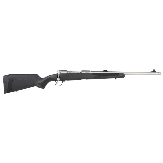 Savage Arms 57044 110 Brush Hunter Full Size 375 Ruger 3+1 20" Matte Threaded Barrel, Matte Drilled & Tapped Stainless Steel Receiver, Fixed Matte Black Synthetic Stock, Right Hand