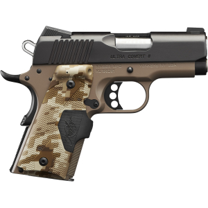 Kimber Mfg.,inc 3200167CA Ultra Covert II (CA) 45 ACP 7+1 3" Matte Black Steel Slide Dark Earth KimPro II Digital Camo w/ Kimber Logo Grip