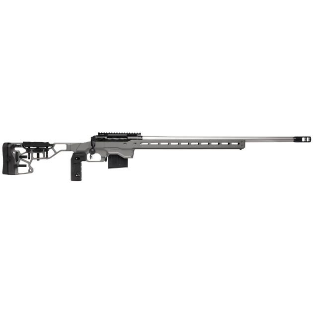 Savage Arms 57562 110 Elite Precision 338 Lapua Mag 5+1 30" Matte Stainless, Matte Black Rec, Gray Cerakote Adjustable MDT ACC Aluminum Chassis Stock (MB Not Included)