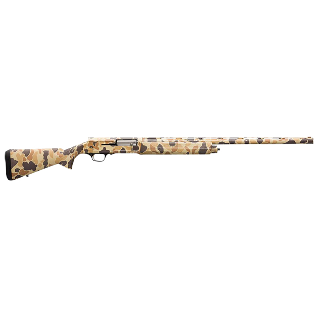 Browning 0119082005 A5  12 Gauge 26" Barrel 3.5" 4+1 Full Coverage Vintage Tan Camo, Textured Synthetic Stock With Close Radius Pistol Grip