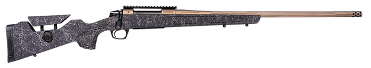CVA CR3953F Cascade Long Range Hunter Full Size 308 Win 22" Smoked Bronze Cerakote Steel Threaded Barrel, Black w/Smoked Bronze Web Synthetic Stock