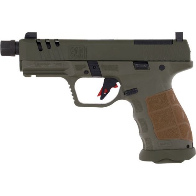 SAR USA SAR9 COMPACT SOCOM 9MM - 4.7" BBL 15/21 RD MAG SF GREEN