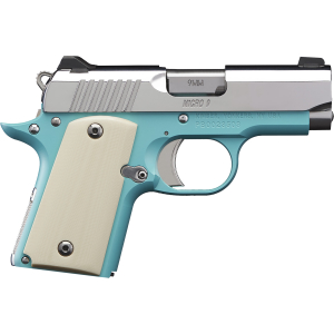 Kimber Mfg.,inc 3700647 Micro 9 Bel Air NS 9mm 6+1 3.15" Stainless Steel Slide Bel Air Blue Mirror-Polished Ivory G-10 Grip